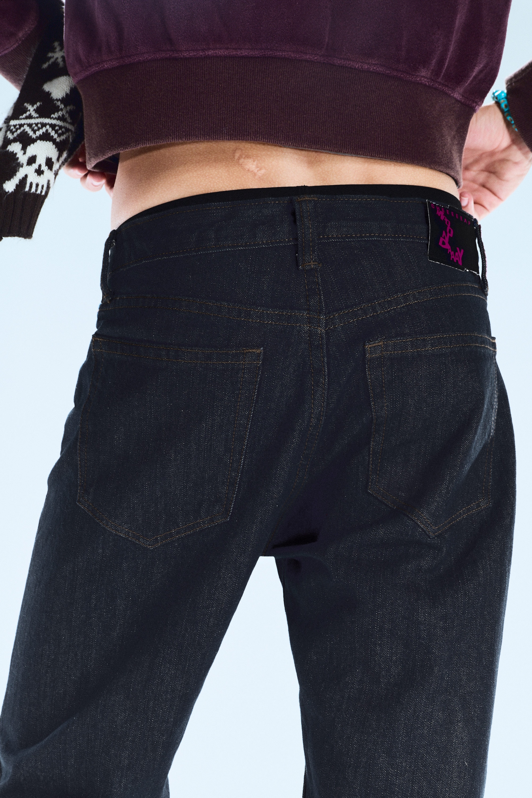 Extra Blue Rinse - Anti Unisex Low Waist Regular Straight Jeans - 7