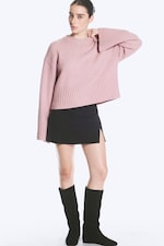 Light Dusty Pink - Knitted Oversized Sweater - 0