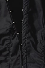 Schwarz - Gerafftes Popeline-Hemd mit V-Ausschnitt - 1