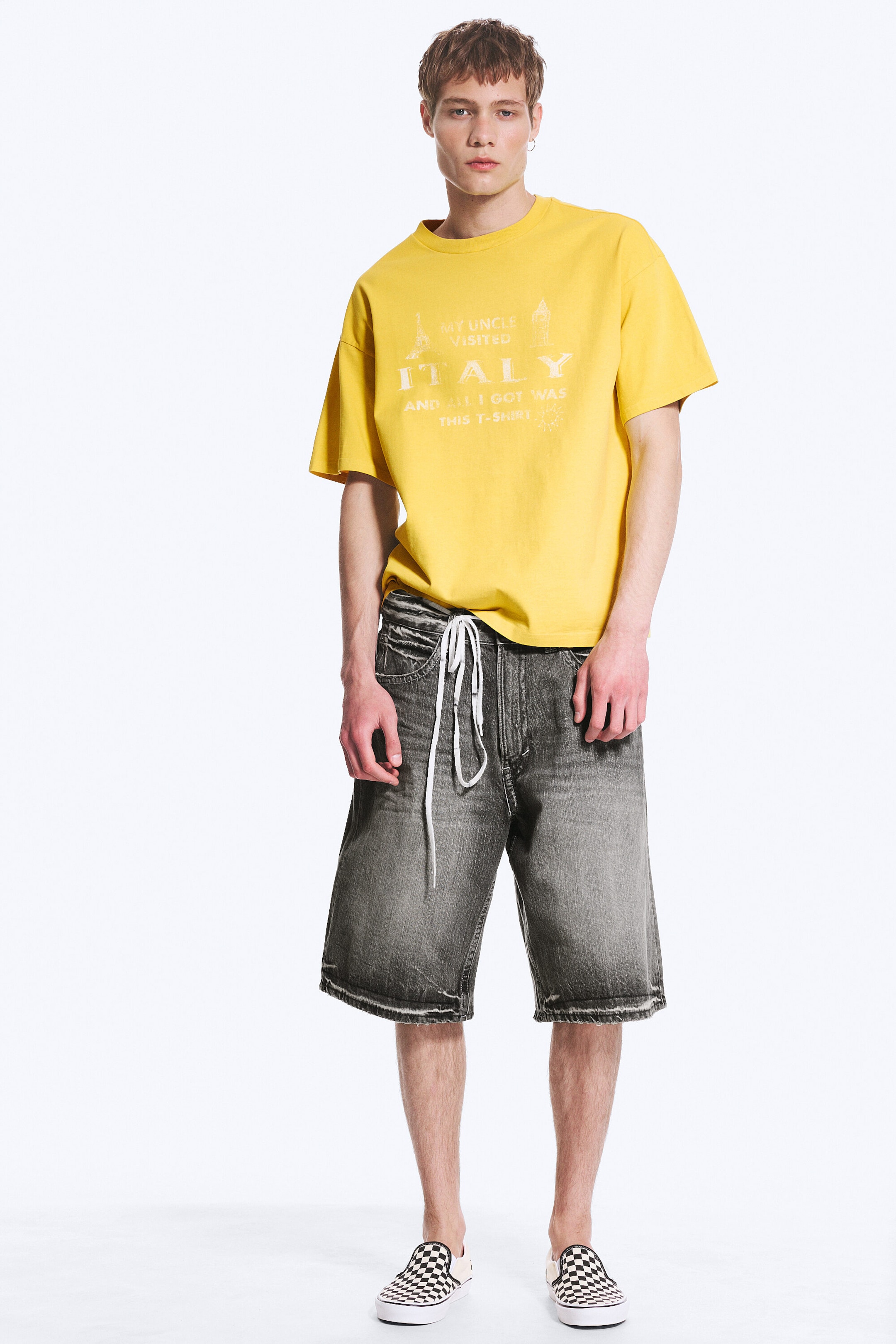 Yellow - Italy - Boxy Printed Graphic T-shirt - 2
