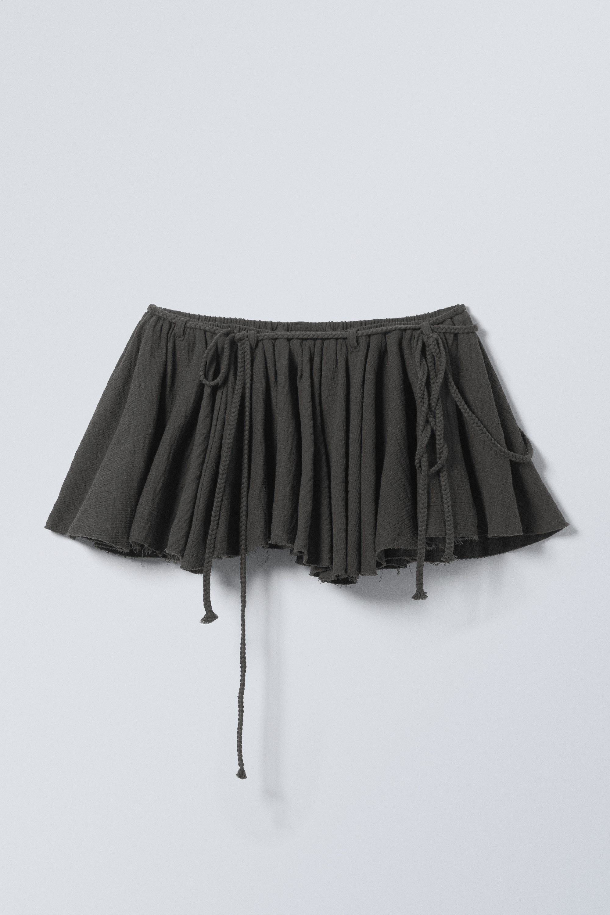 ruched drawstring mini skirt - Black | Weekday WW