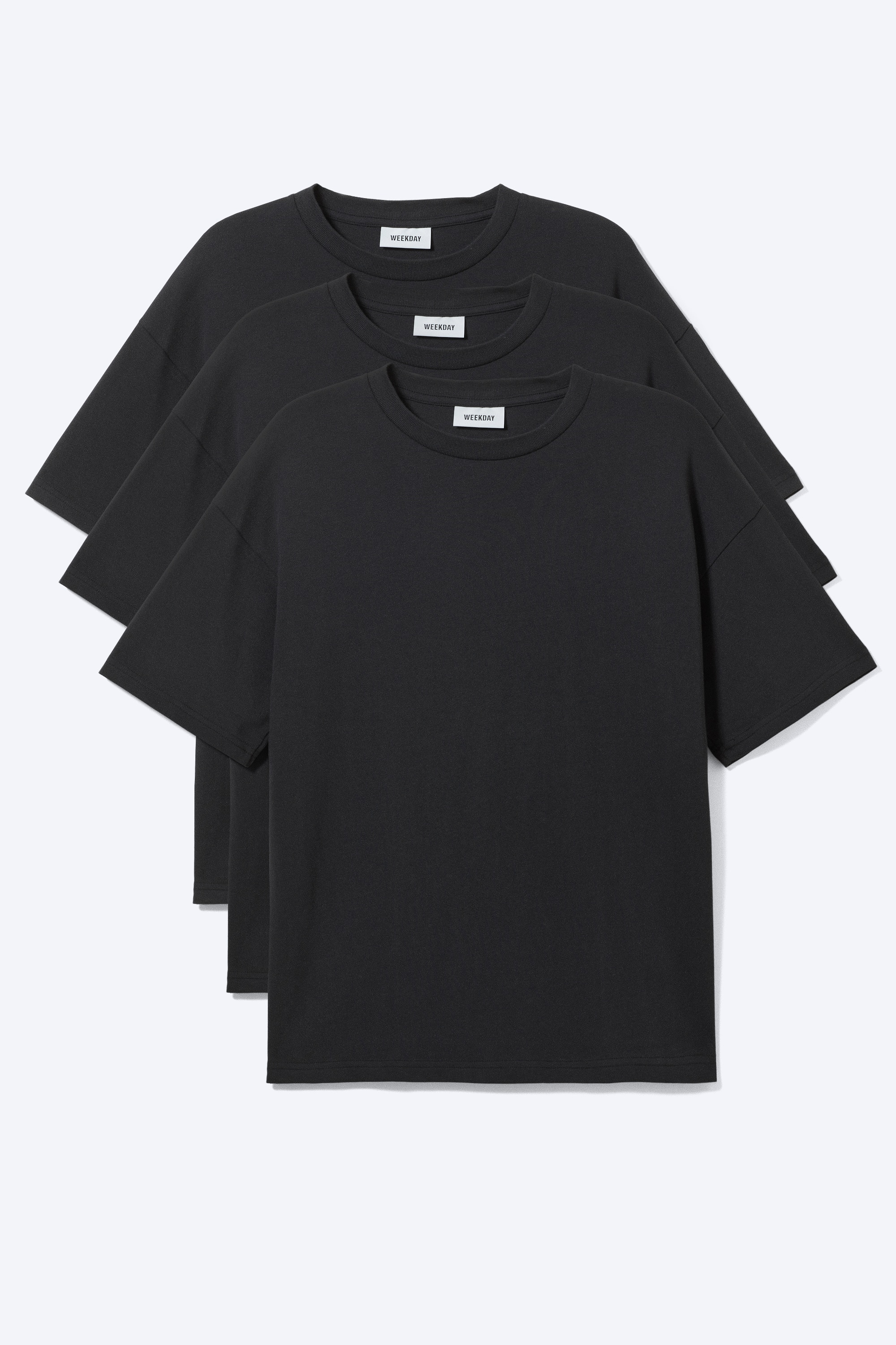 Set van 3 losse boxy T-shirts - Zwart/Wit