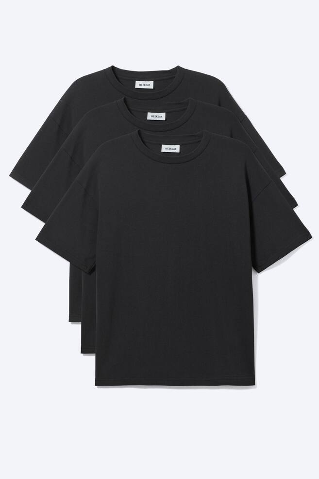 3-Pack Loose Boxy T-Shirt - Black/White - 1