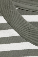 Hvit - Khaki stripe - Løs, boxy T-skjorte - 5