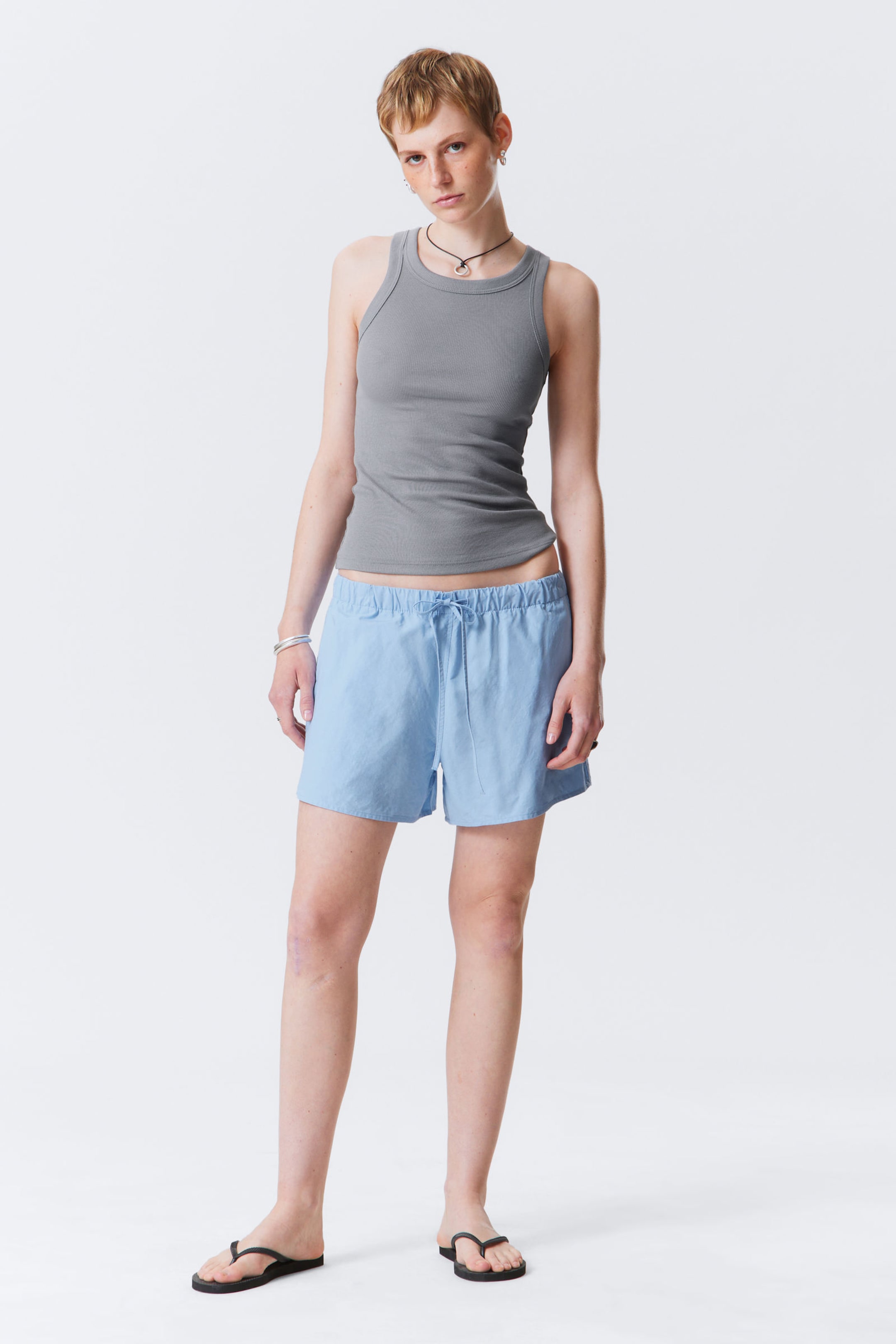 #7F8086 - Fitted Rib Tank Top - 2