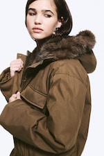 Brown - Fur-Trimmed Cotton Canvas Parka - 2