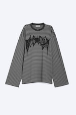 Dark Grey - Oversized Longsleeve mit Grafikprint - 4
