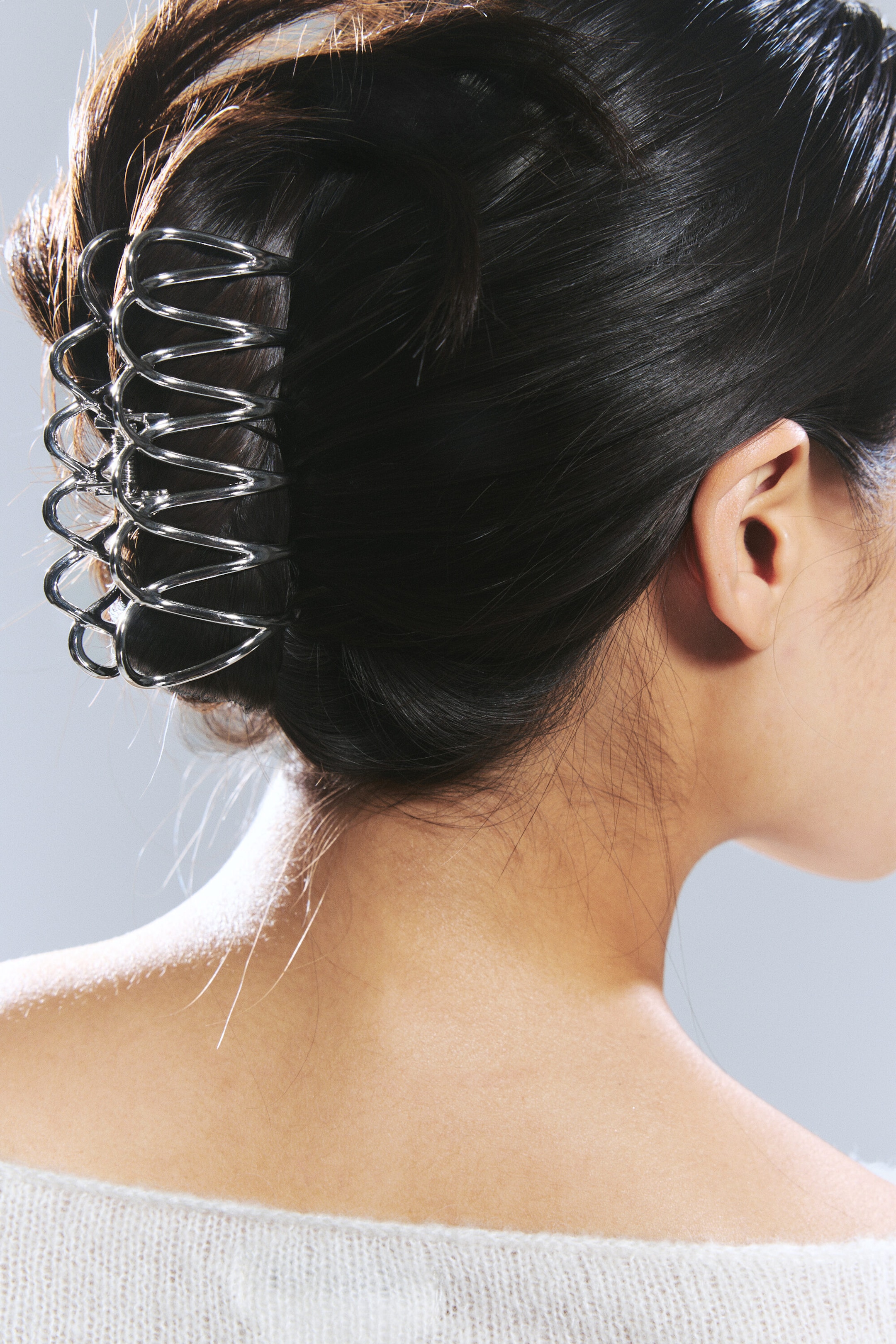 Silver - Metal Hair Claw - 1