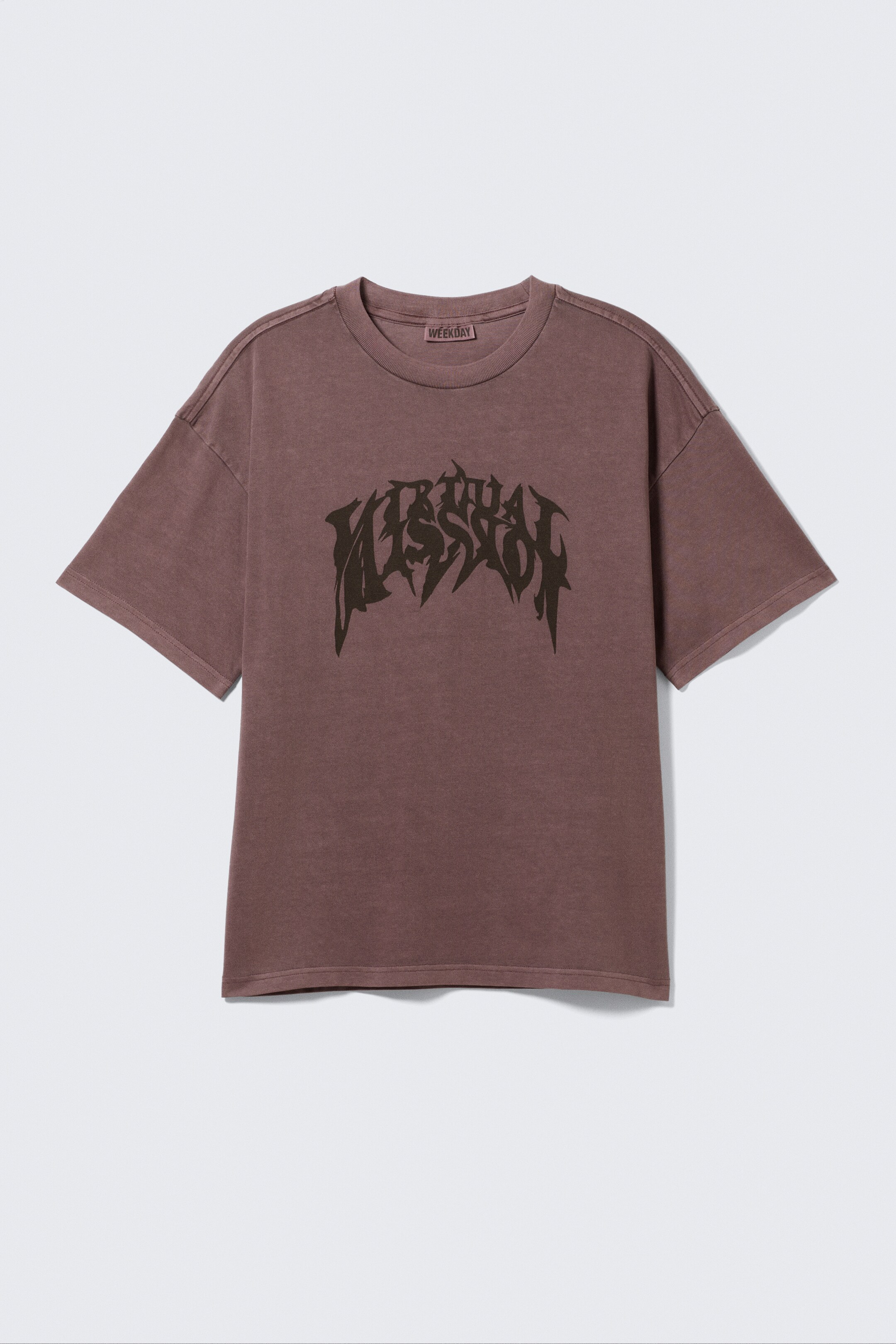 Ver imagem maior: T-shirt boxy com estampado gráfico - Vermelho-escuro - HOMEM | H&M PT 4