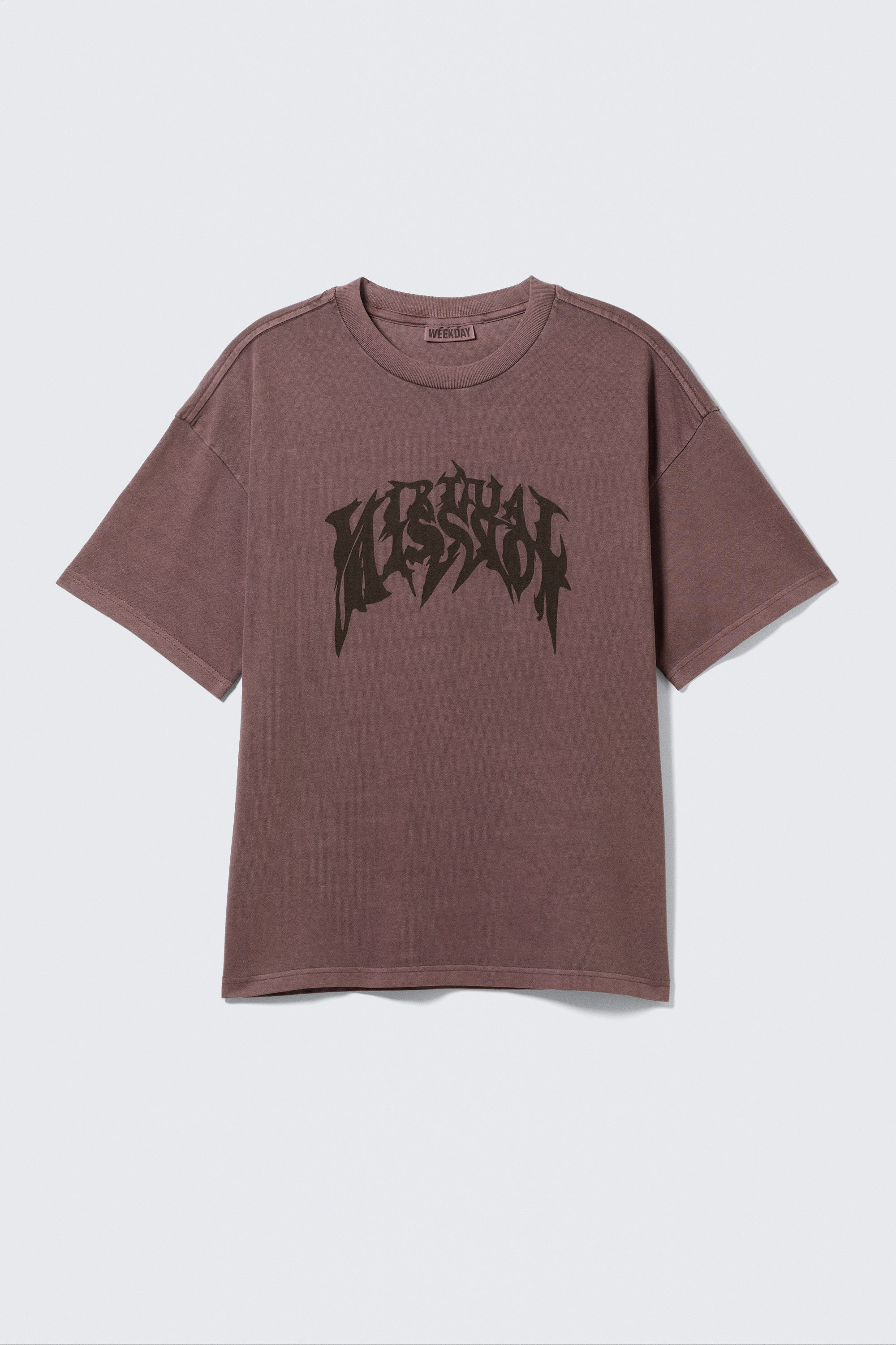 Dark Red - Great Boxy Printed Graphic Tee - 3