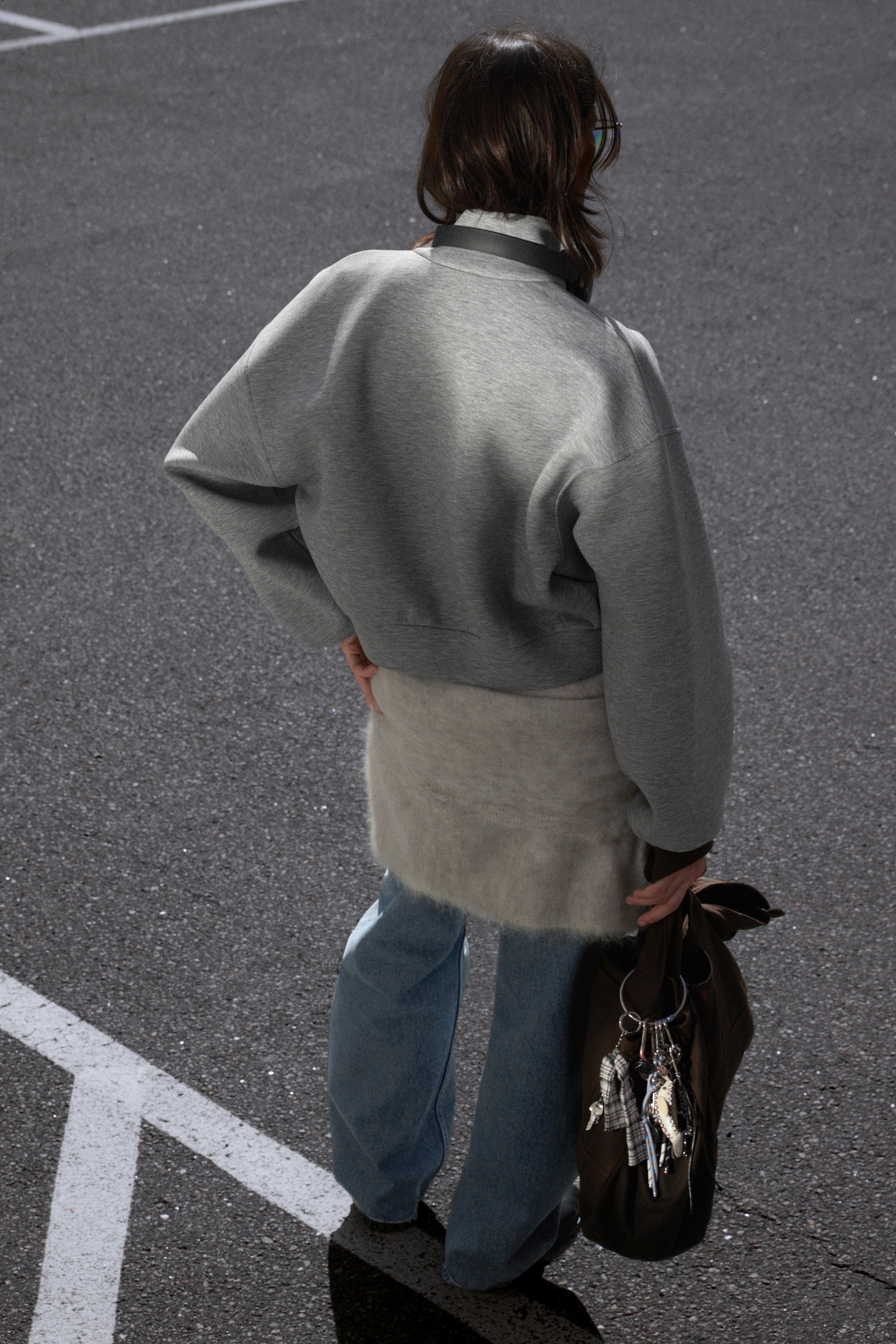 OVERSIZED SCUBA-JACKE MIT REISSVERSCHLUSS - Grau meliert - 5