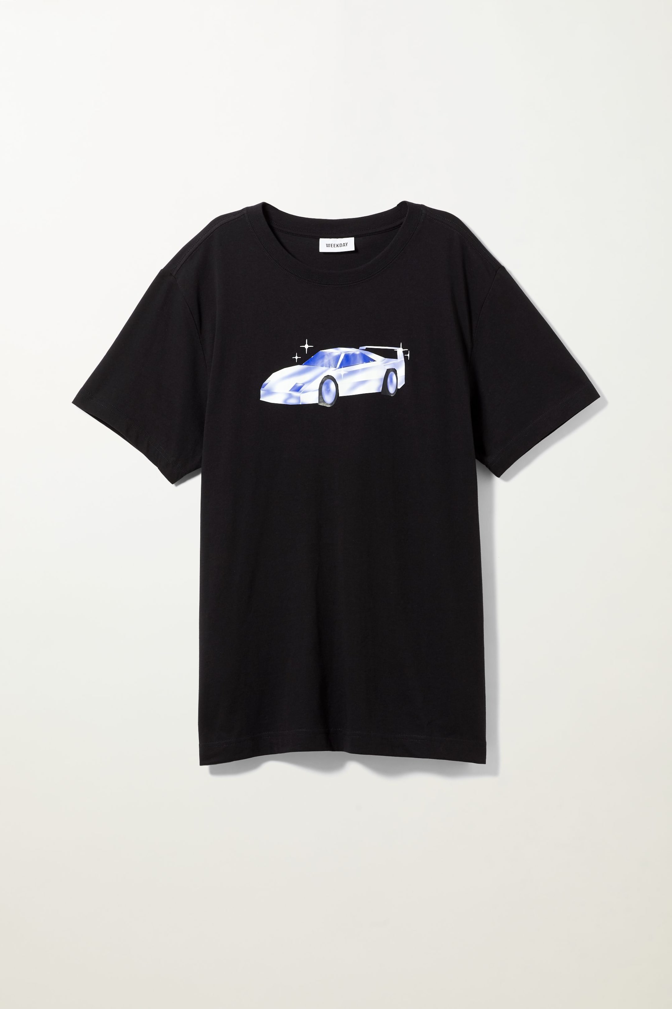 Black/Fast Car Print - Relaxed Printed TShirt - 0