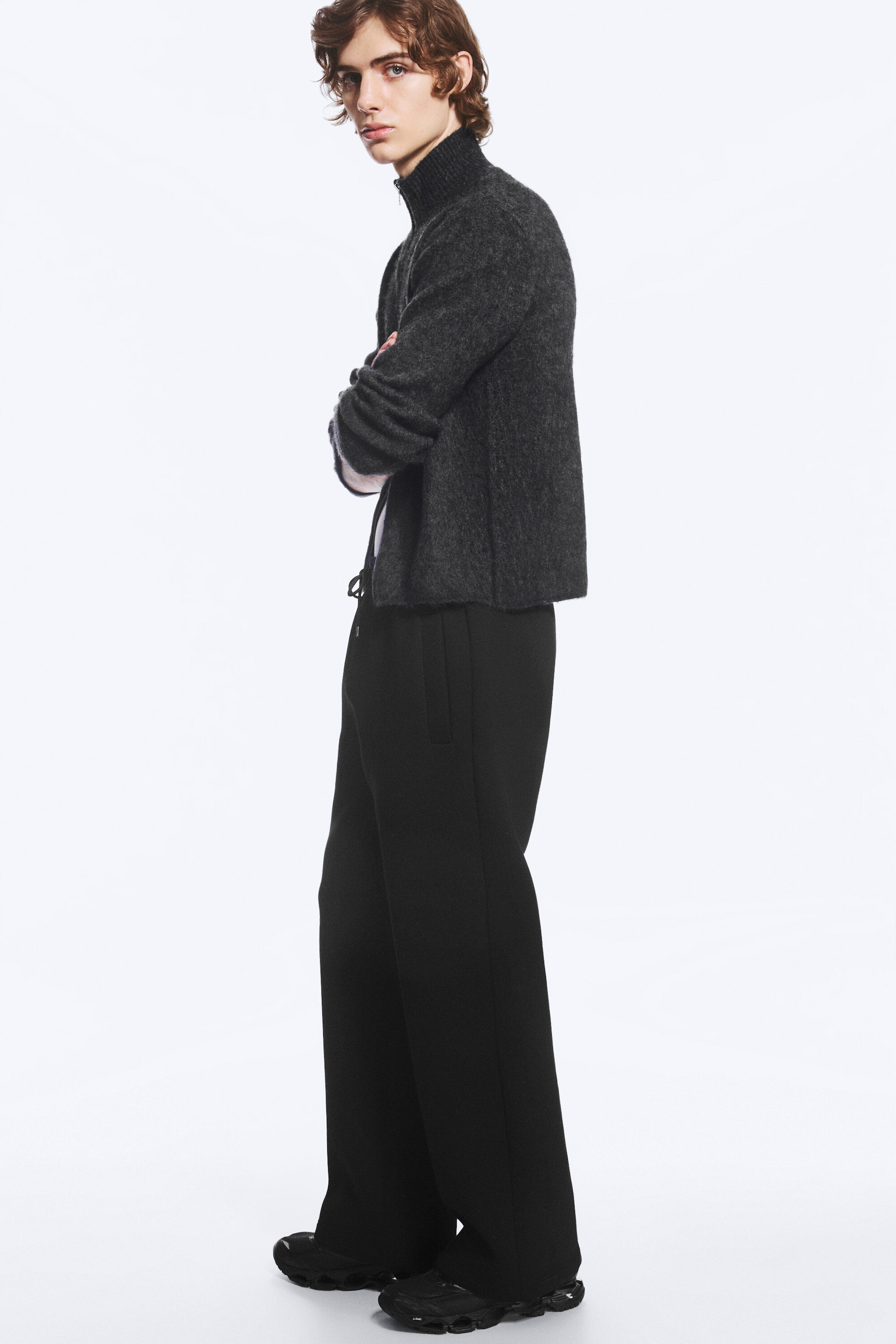 Schwarz - Locker geschnittene Scuba-Sweatpants - 2