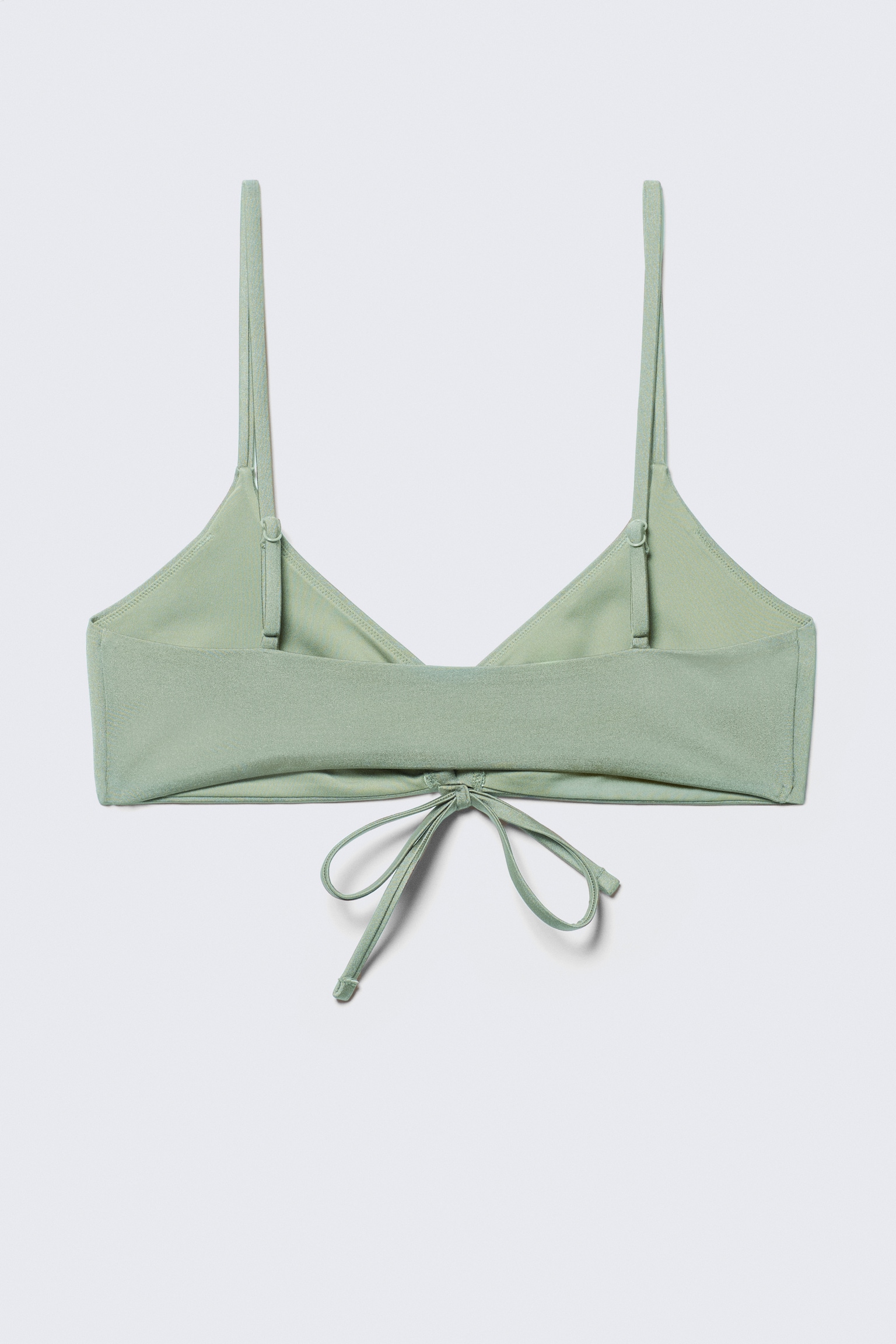 Ruched Triangle Bikini Top - Green/Dusty Mole/Bright Blue/Black - 7