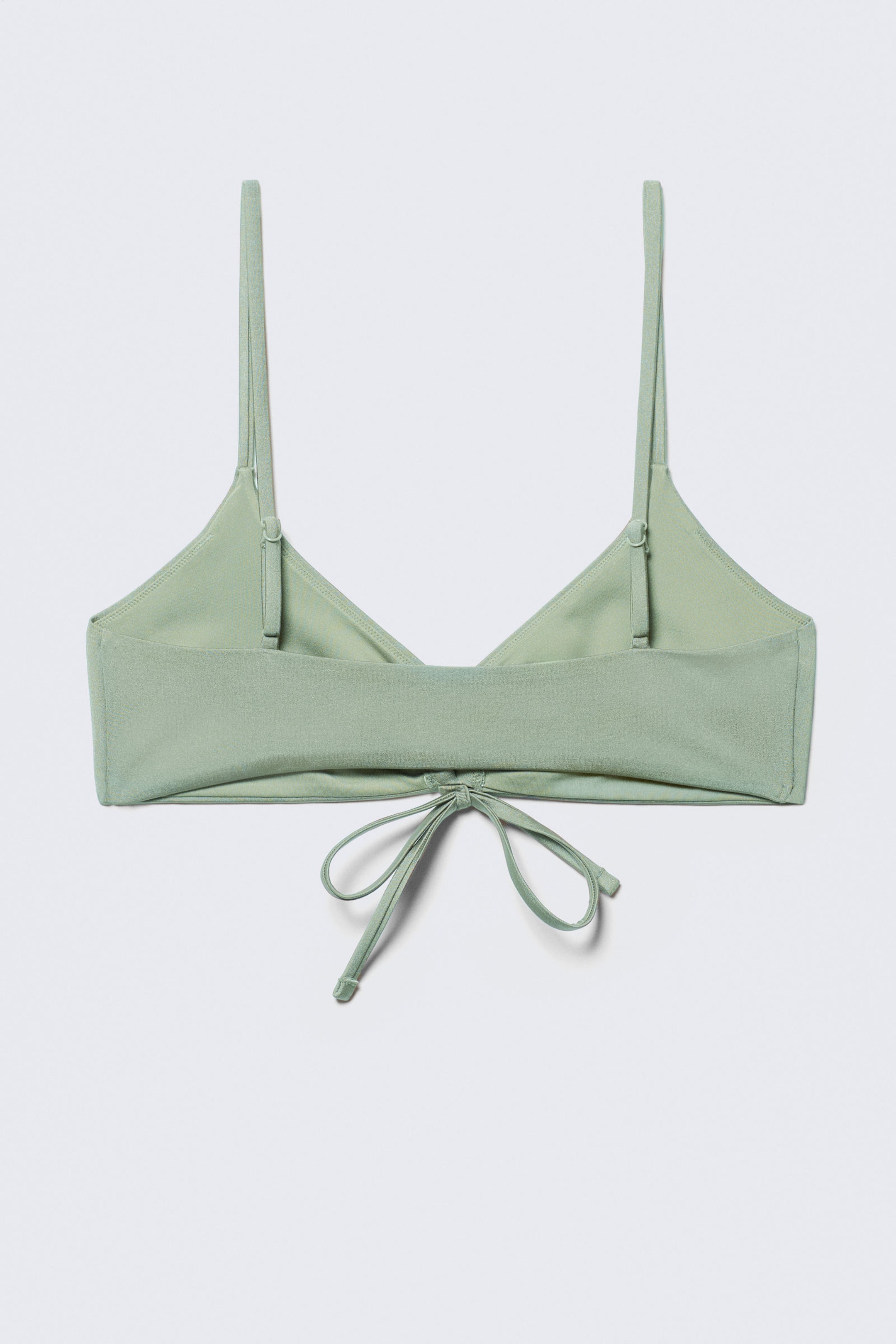Green - Ruched Triangle Bikini Top - 2