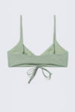 Green - Ruched Triangle Bikini Top - 1
