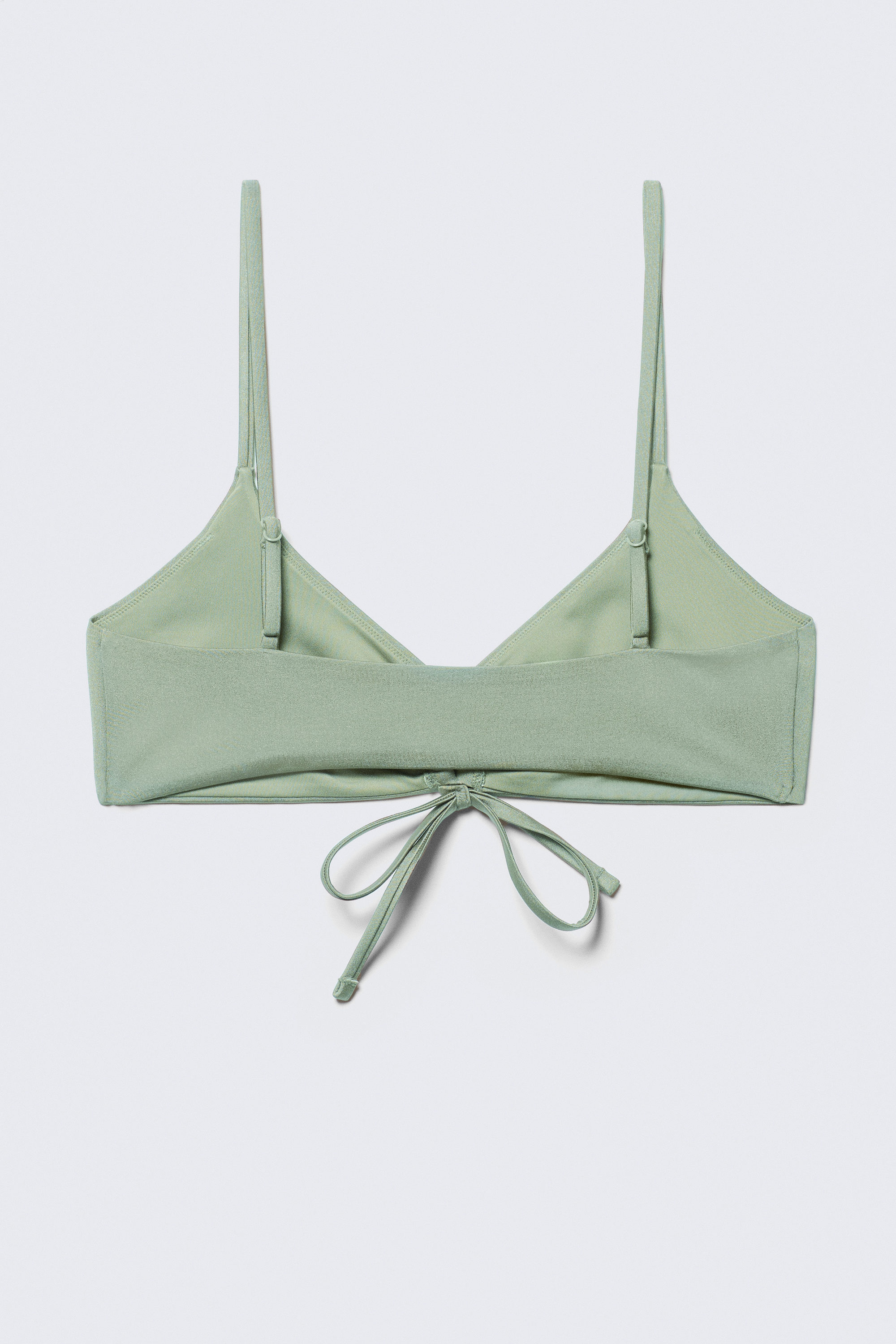 Grün - Gerafftes Triangel-Bikinioberteil - 5