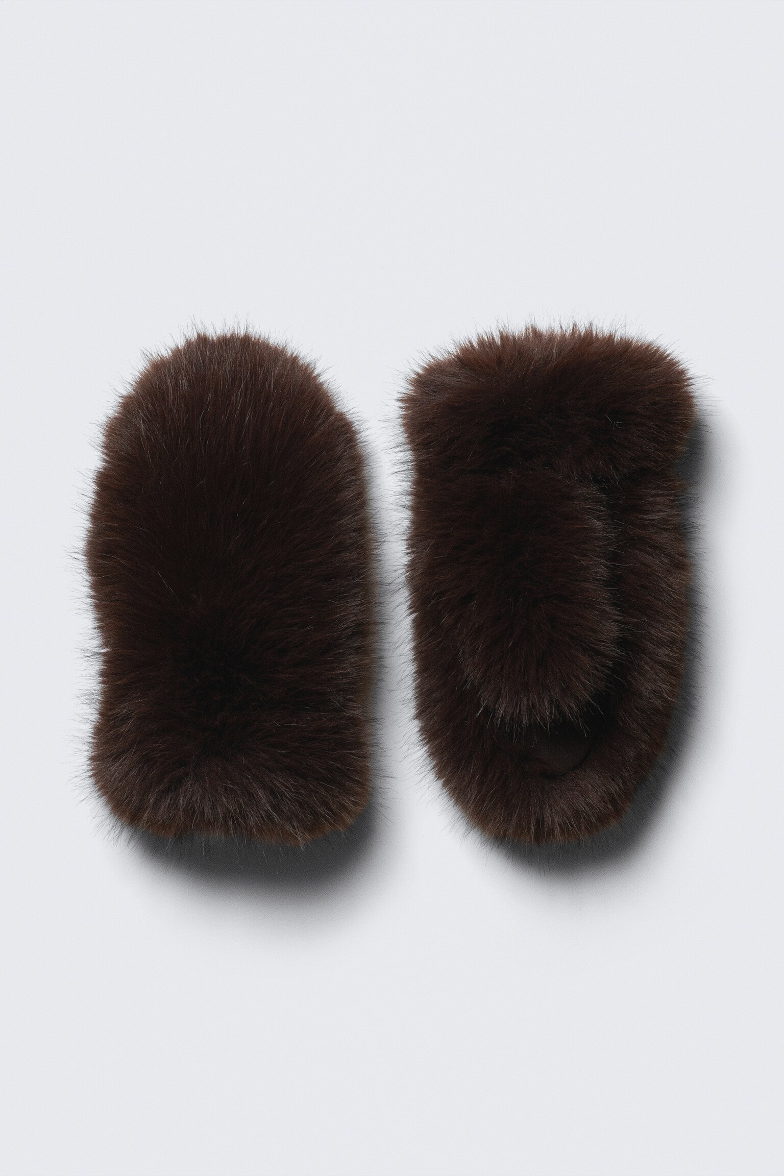 Faux Fur Mittens - Dark Brown/Black