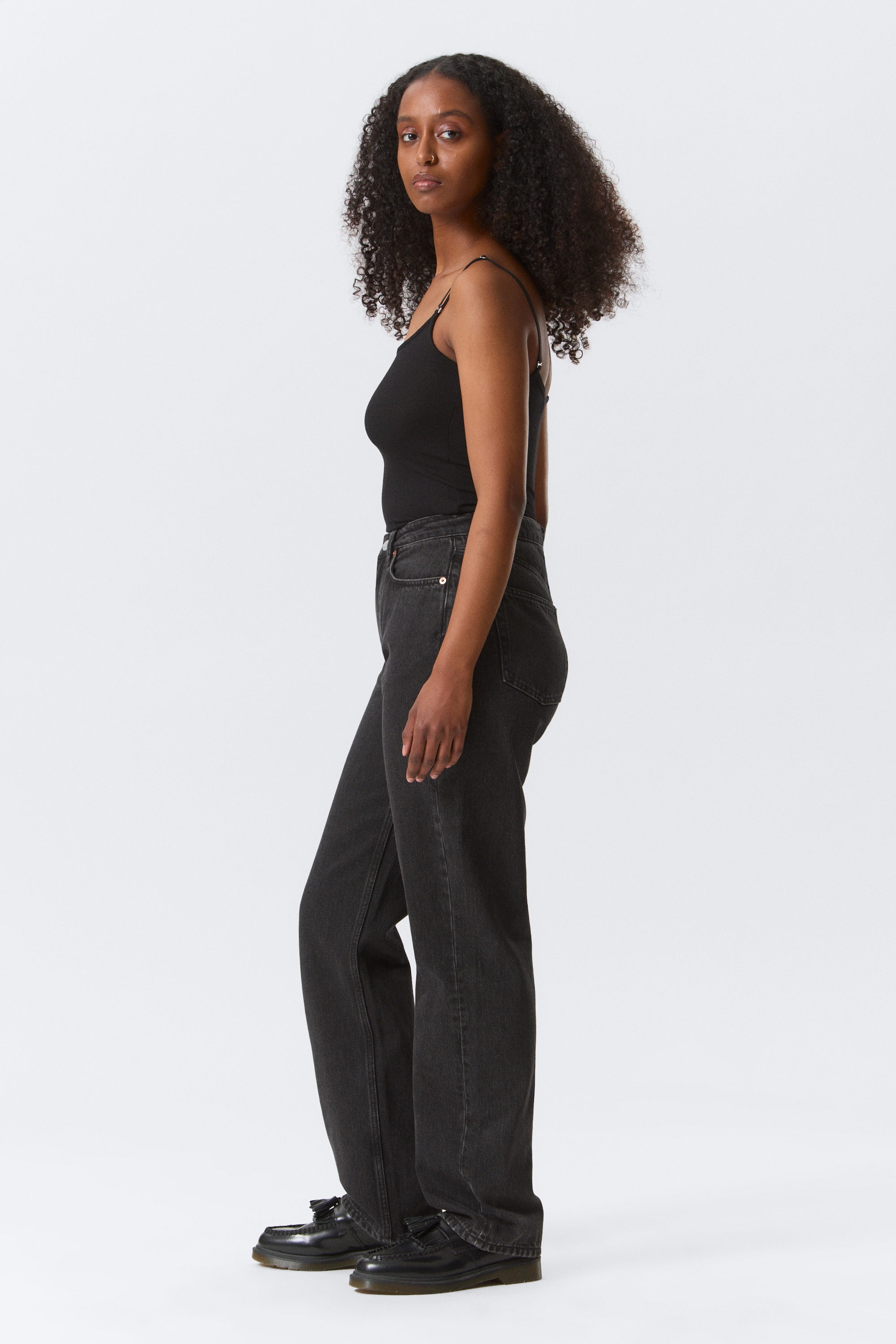 Tuned Black - Black - Resolute Curve High Waisted Regular Straight Jeans - 2