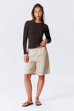 Dark Brown - Slim Fitted Long Sleeve - 1