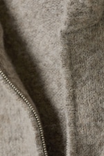 Dark Mole Melange - Knitted Wool-Blend Zip Hoodie - 7