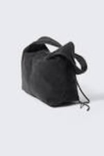 Schwarz - Rechteckige Schultertasche aus Cord - 1