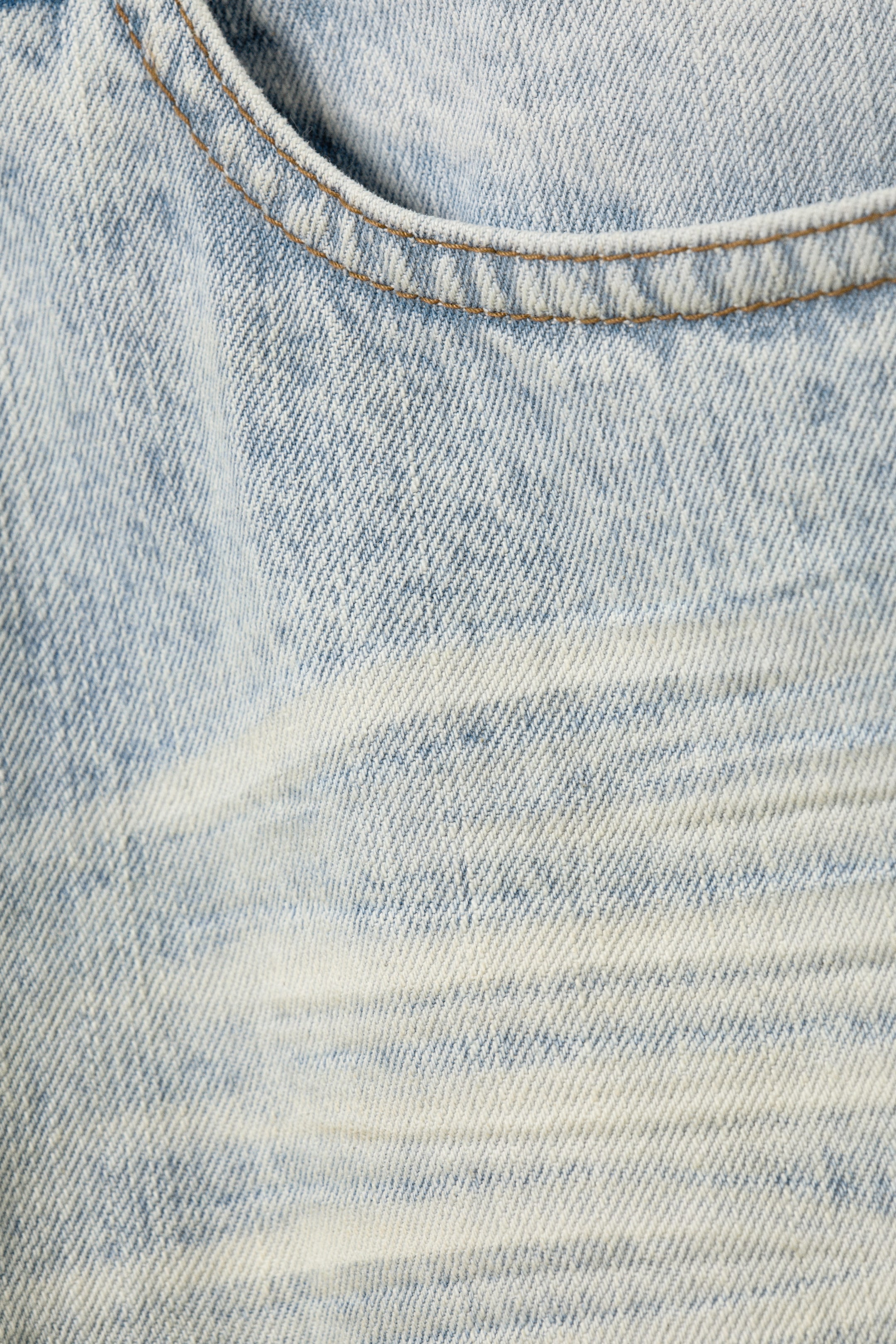 Lichtblauw - Anti uniseks rechte jeans met lage taille - 2