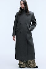 Dark Grey Melange - LOGAN DOUBLE-BREASTED WOOL-BLEND COAT - 3