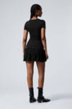 Schwarz - T-Shirt-Kleid mit Ballon-Silhouette - 2