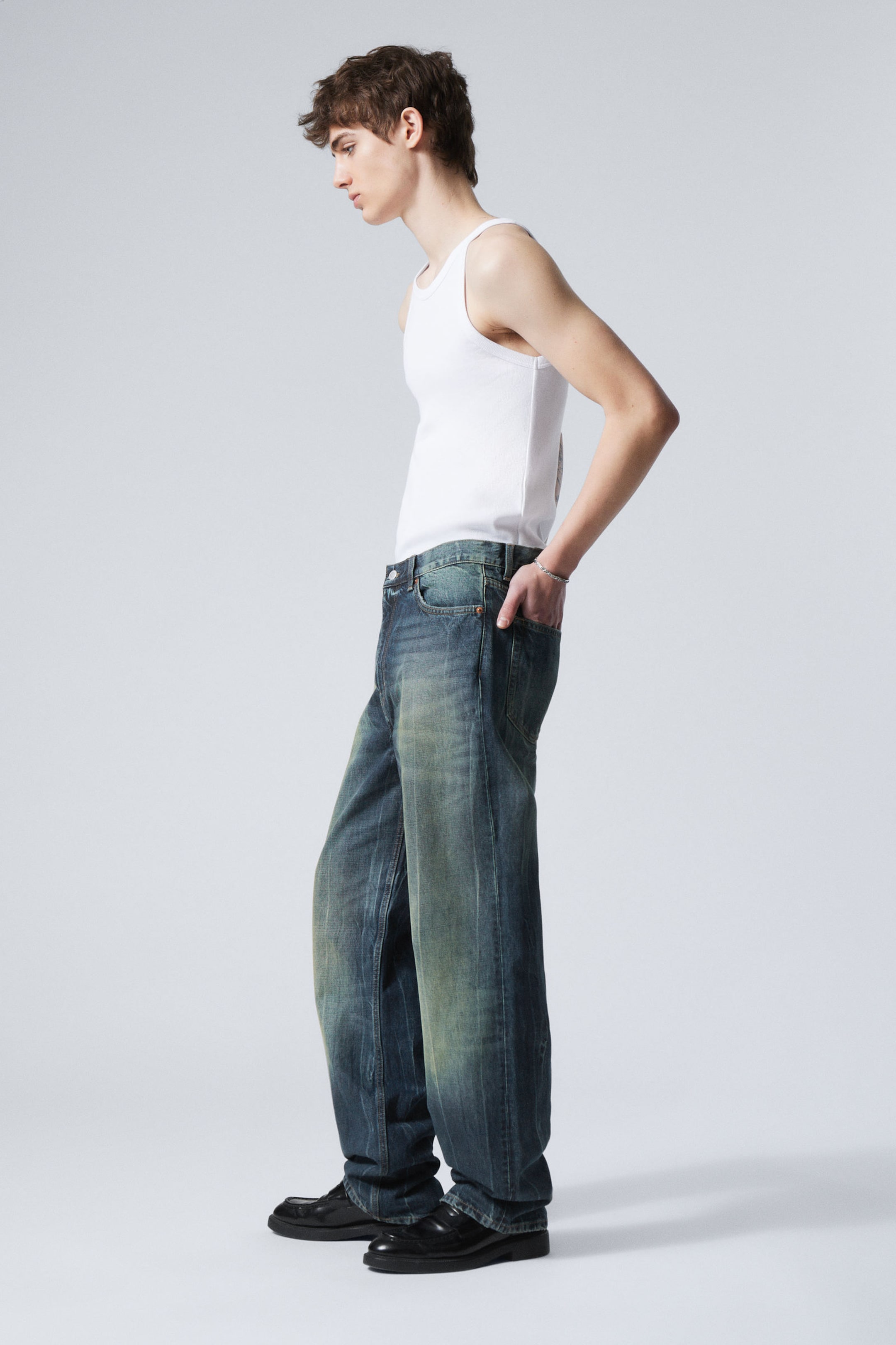 Gasoline Blue - Medium Blue - Galaxy Loose Straight Leg Jeans - 5