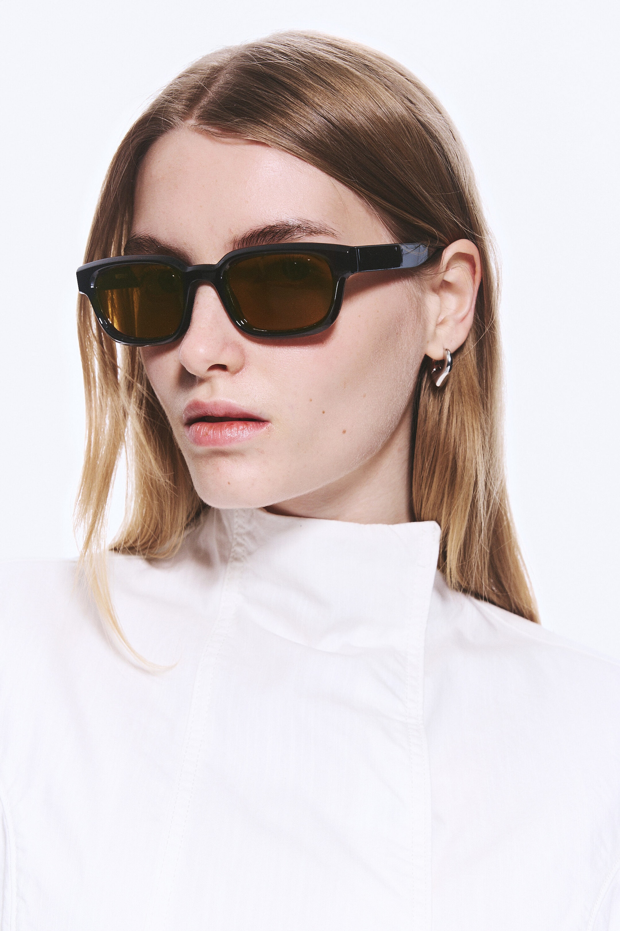 Black - Brown Lenses - Bold Rectangular Frame Unisex Sunglasses - 2