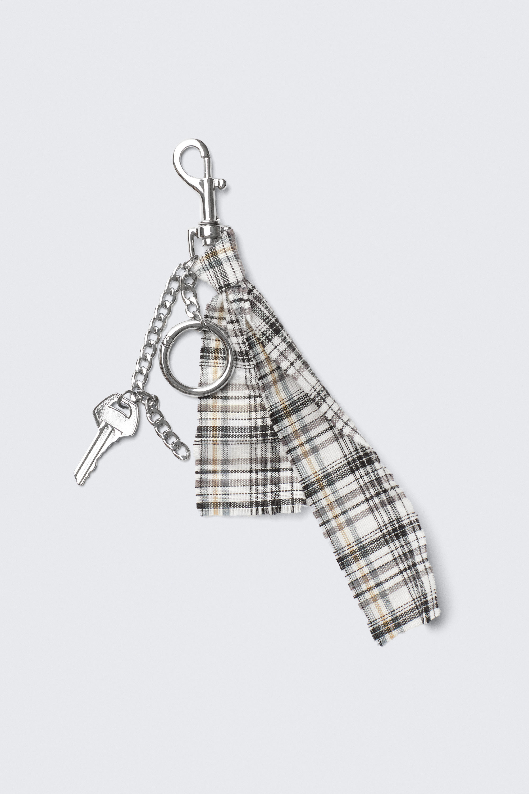 Checked Fabric - Multi-Charm Keyring - 1
