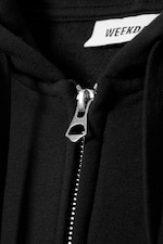 Noir - Sweat à capuche carré zippé d'épaisseur moyenne - 1