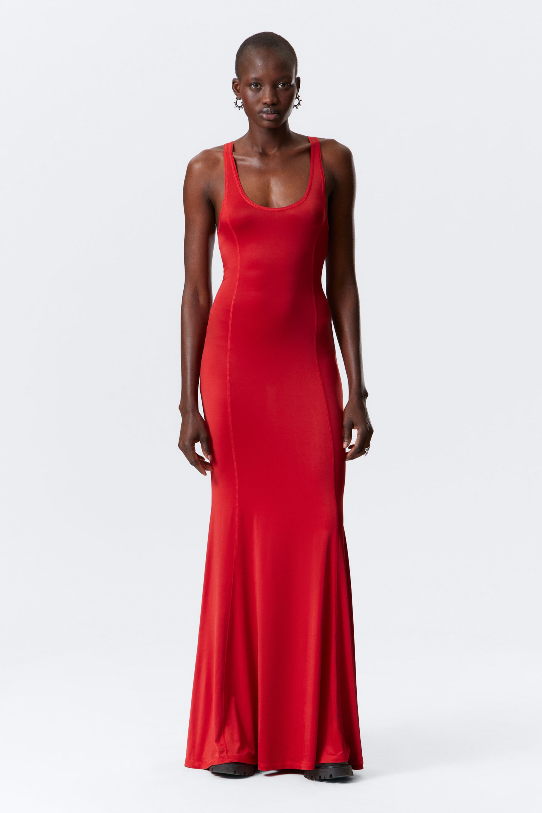 #BC0A28 - Sportliches Fit-and-Flare-Maxikleid - 1