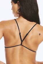 Bleu foncé scintillant - Haut de bikini triangle dos nageur - 3