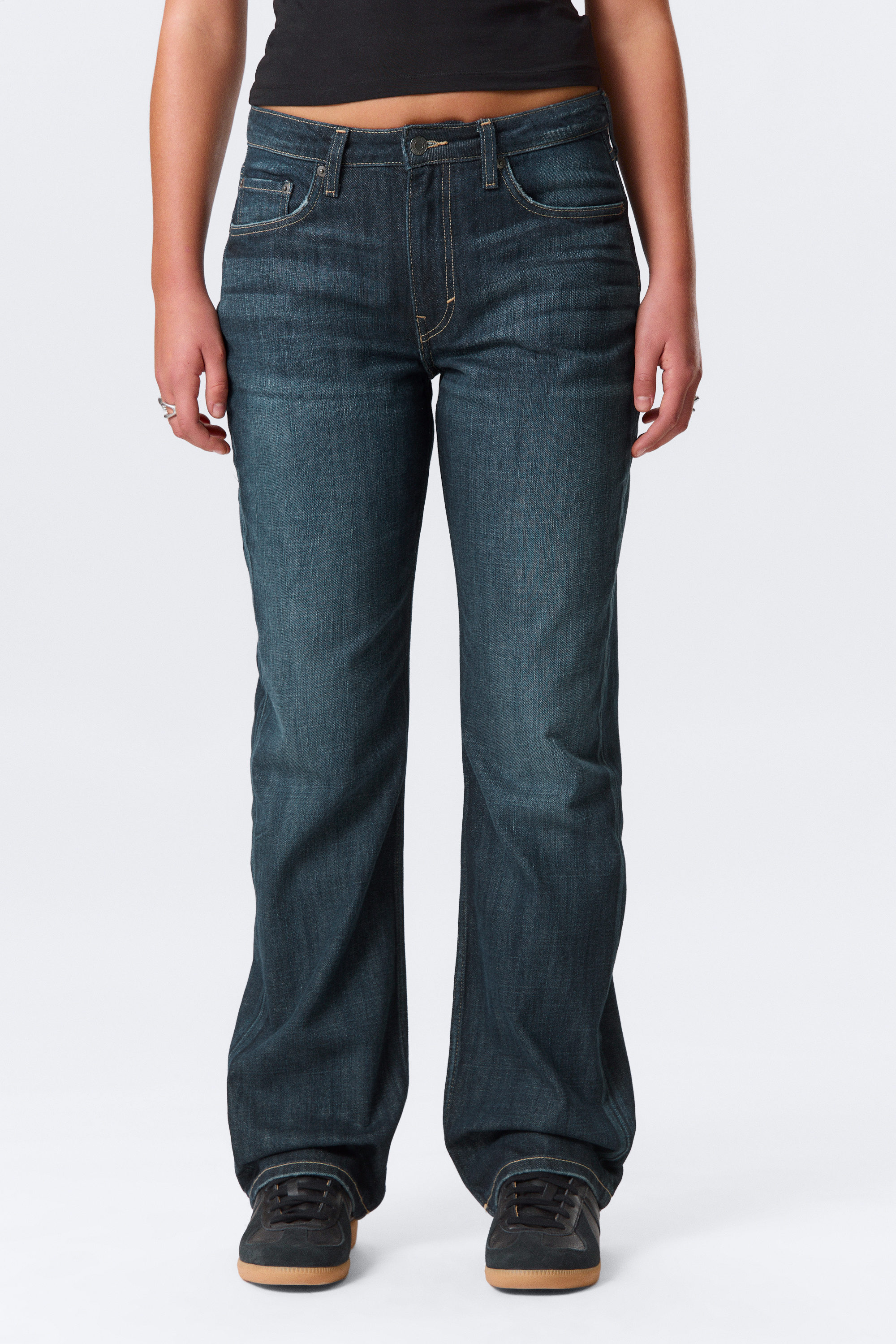 Deep Ocean Blue - Dunkelblau - Pin Mid Waist Regular Straight Leg Jeans - 2