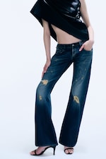 Washed Mid Blue - Energy low waist bootcut jeans - 1