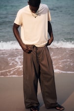 Mørk mole - Otis Baggy Plisserte Twill Chinos - 4