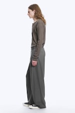 Dark Grey Melange - Uno Loose Suit Trousers - 2