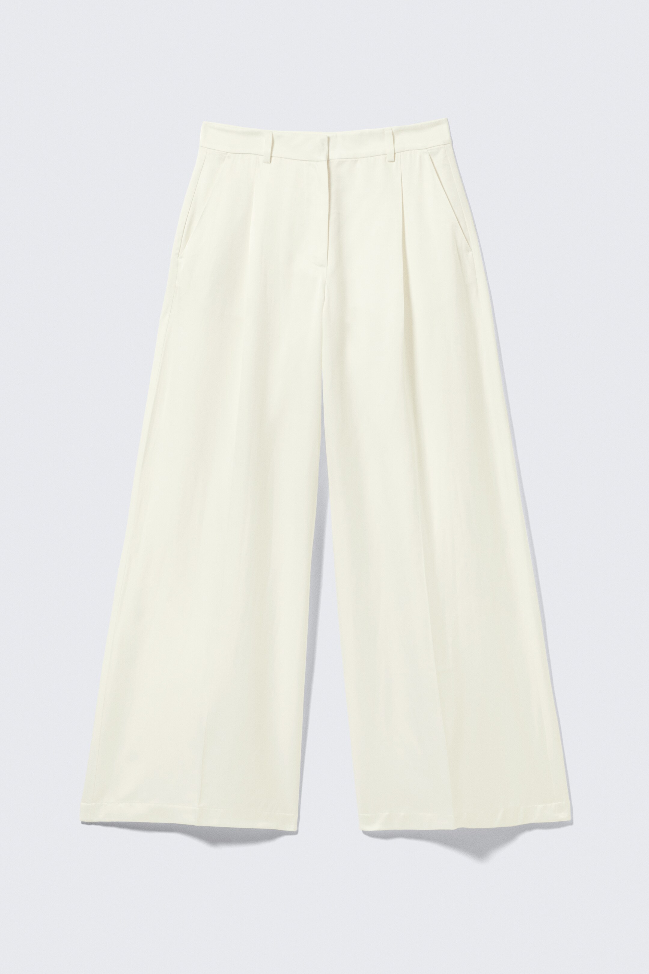 Se større billede: High Waisted Wide Leg Satin Trousers - Hvid - DAME | H&M DK 5