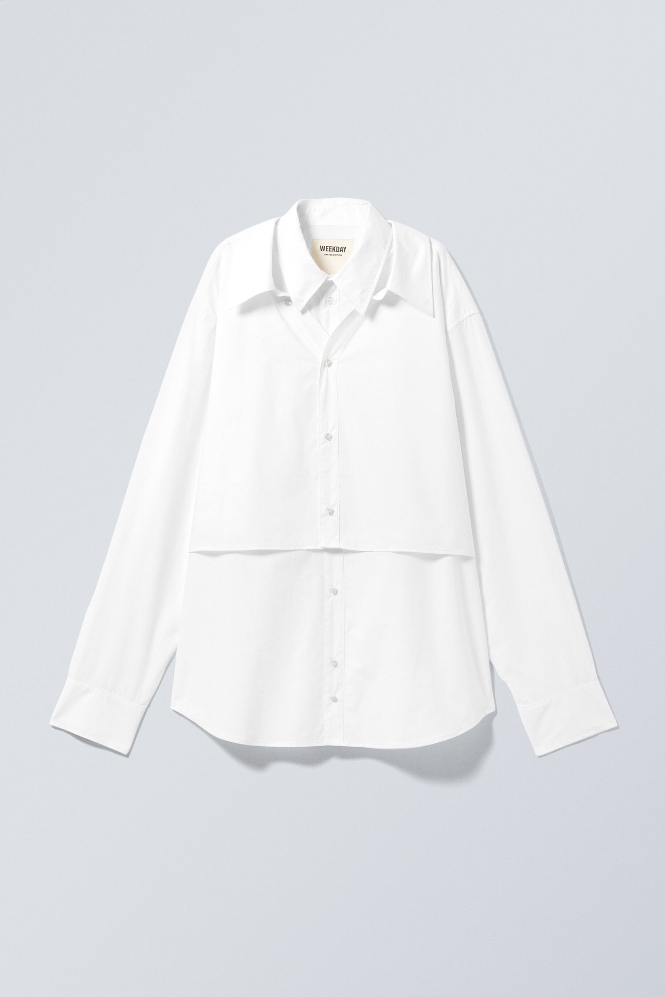 White - Double-Layered Oversized Shirt - 4