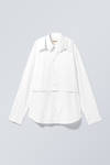☆OY☆ OVERSIZE LAYERED CHECK SHIRTS-WHITE double-layered oversized shirt - White | Weekday WW