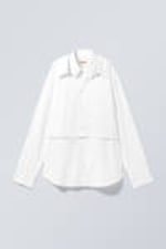 White - Double-Layered Oversized Shirt - 4