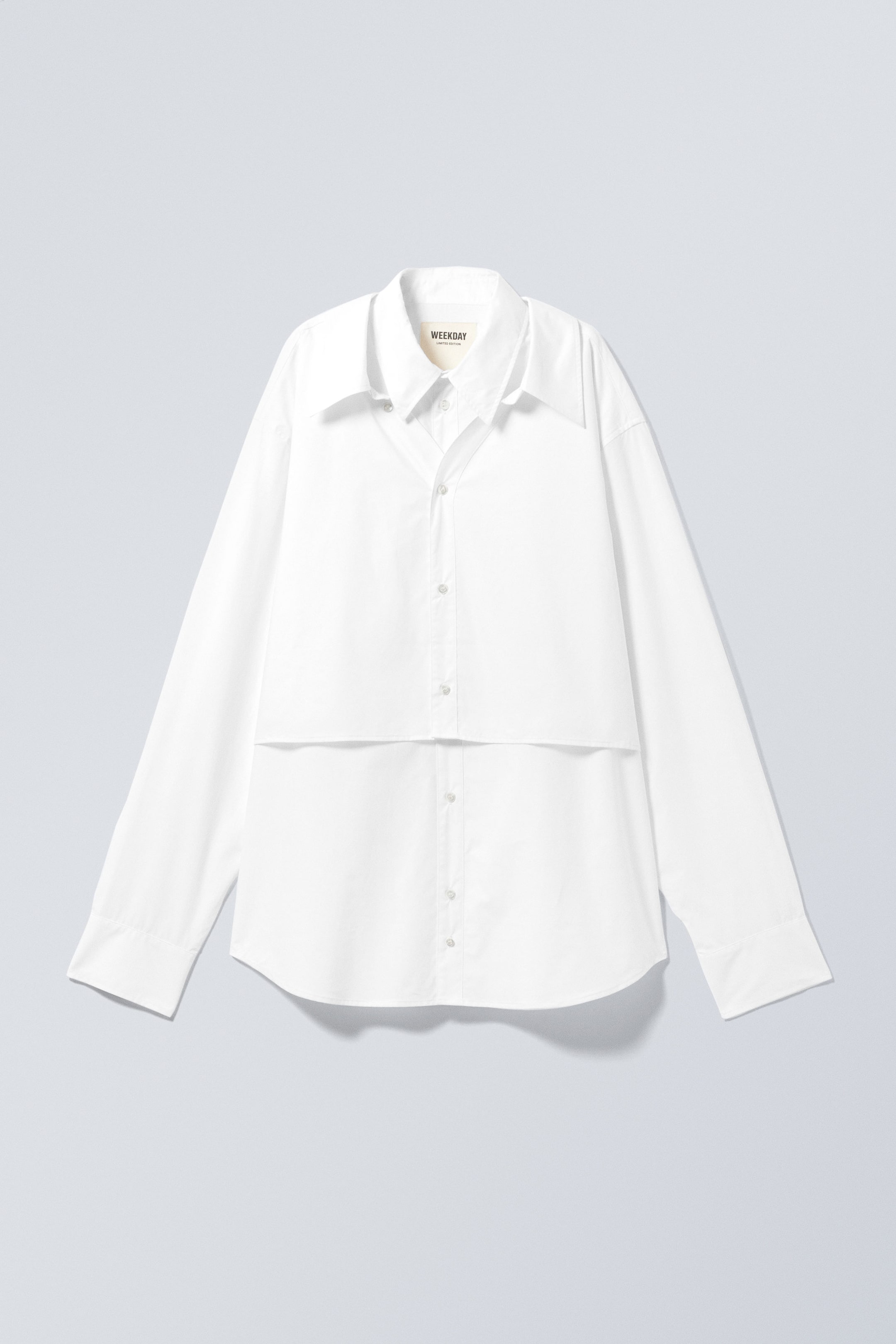 White - Double-Layered Oversized Shirt - 0