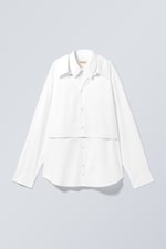 White - Double-Layered Oversized Shirt - 0