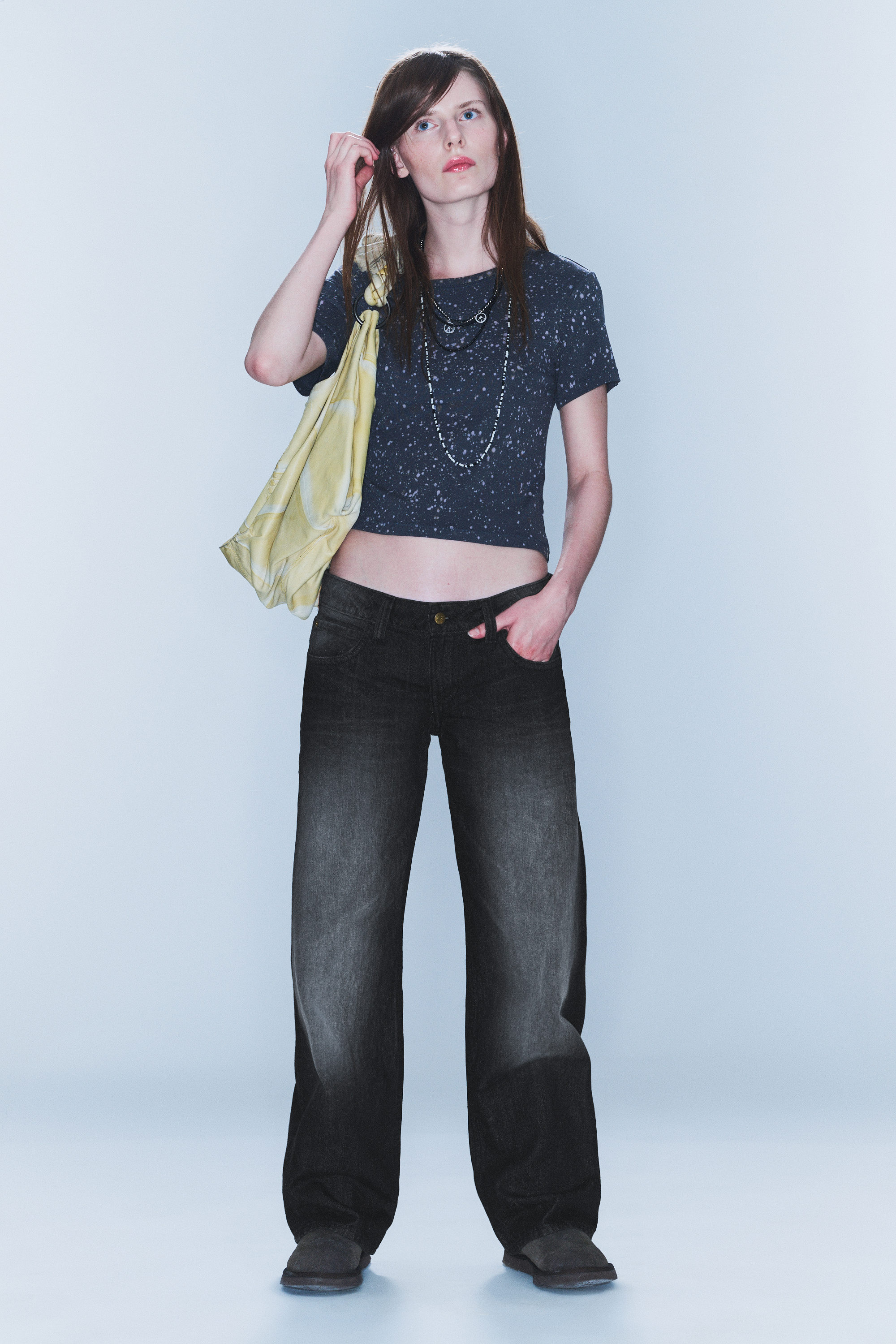 Undone Black - Schwarz - Messy Low Rise Regular Straight Jeans - 2