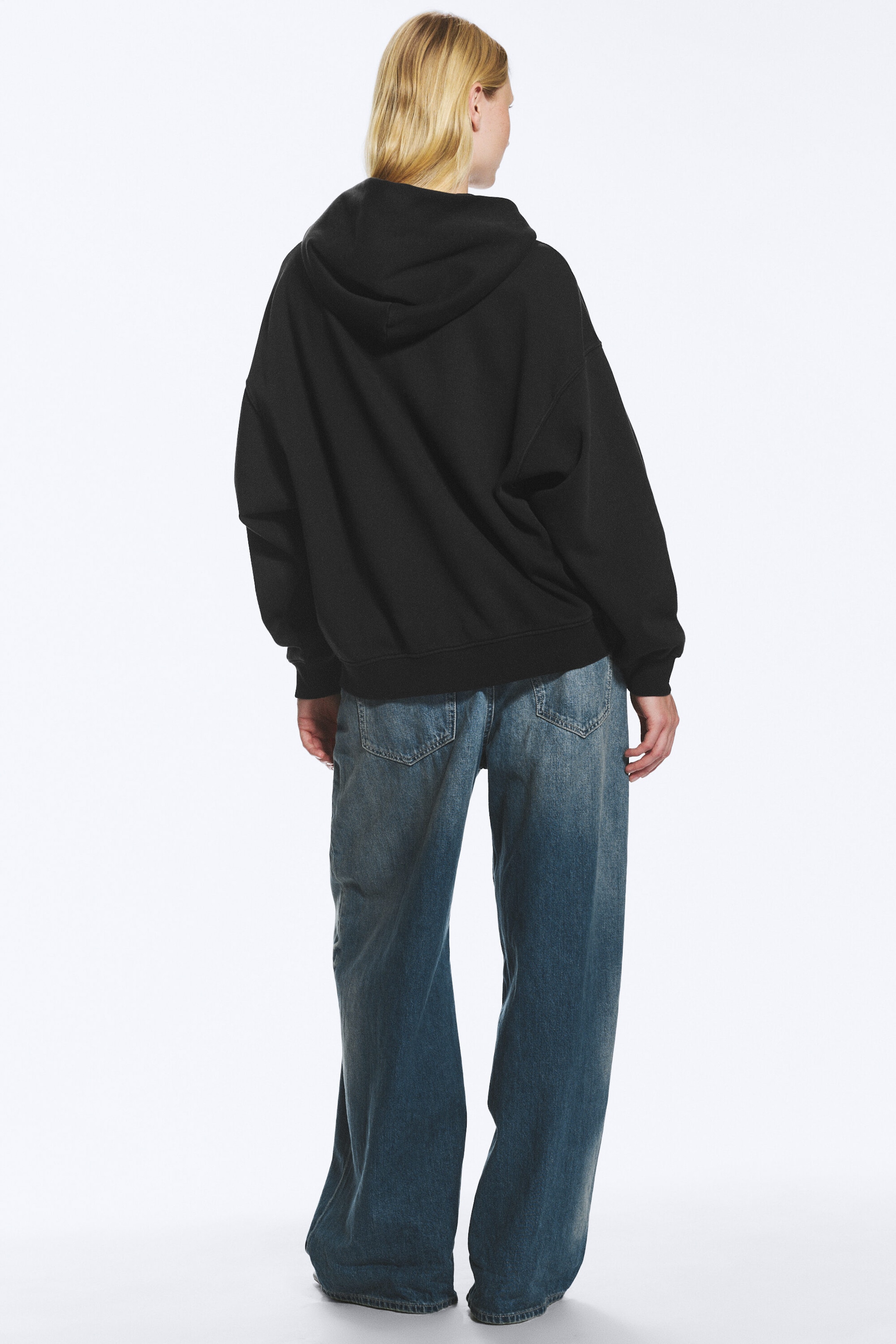 Dunkelblau - Hoodie mit Kontrastnähten - 3