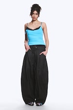 Black Rinse – svart - Dunno unisex løs Barrel-jeans med lavt liv - 3