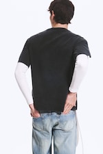 Black - Warden - Boxig t-shirt med tryck - 2