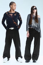 Extra Black Rinse - Looser Regular Waist Loose Straight Jeans - 0